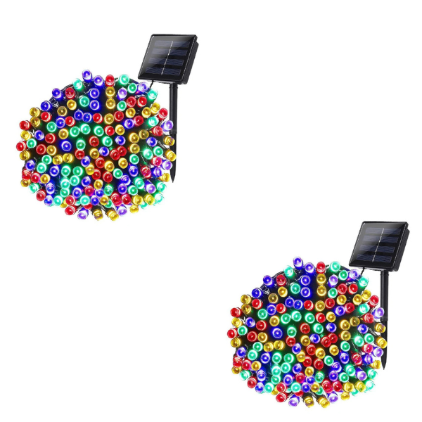 Set 2 x Instalatie solara 10 m cu 100 led, pentru exterior