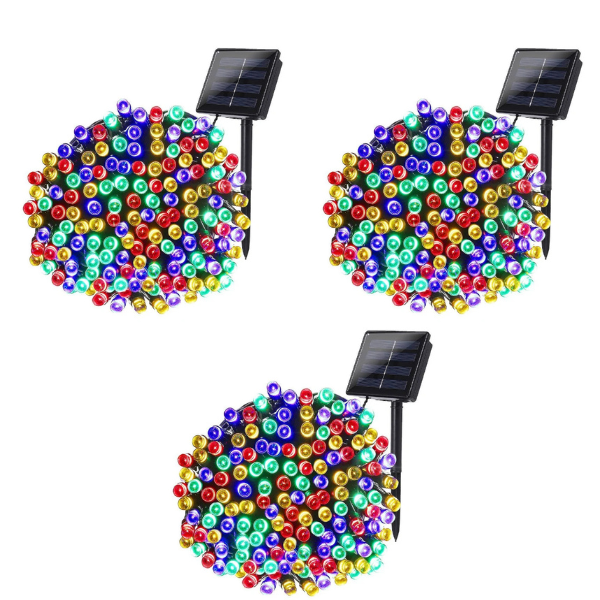 Set 3 x Instalatie solara 10 m cu 100 led, pentru exterior