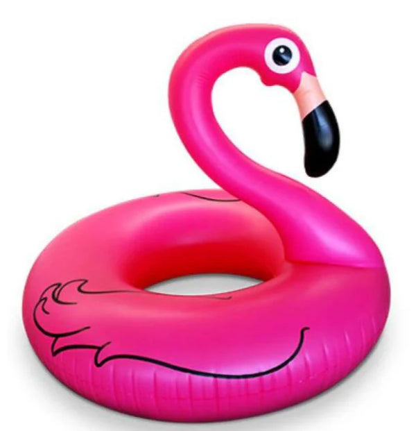 Colac gonflabil stil Flamingo roz, 90 cm