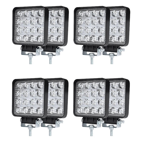 Set 8 Bucati Proiectore LED Auto, Offroad, 48W, 12V-24V
