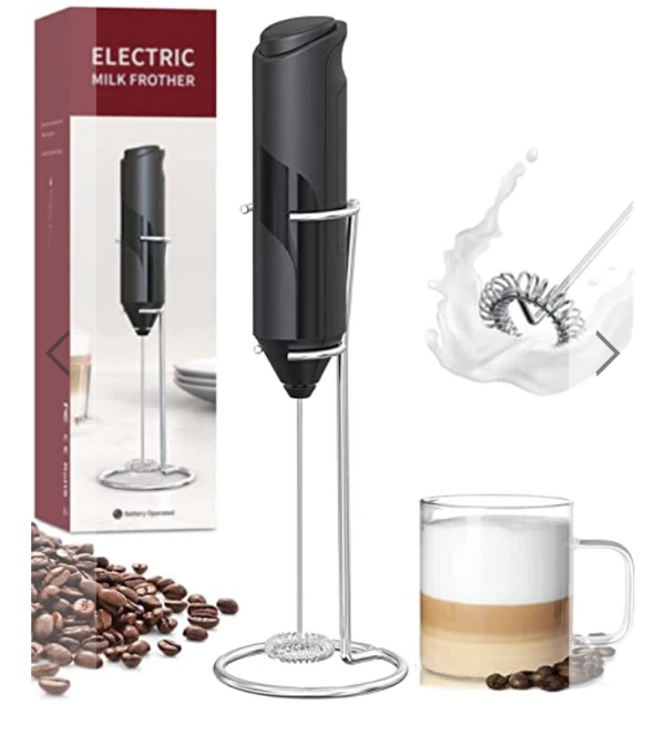 Mixer pentru spuma de lapte, cafea, oua, caffe latte, ciocolata calda cu suport